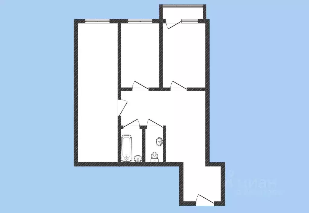 2-к кв. Карачаево-Черкесия, Черкесск ул. Космонавтов, 100А/2 (78.3 м) - Фото 1