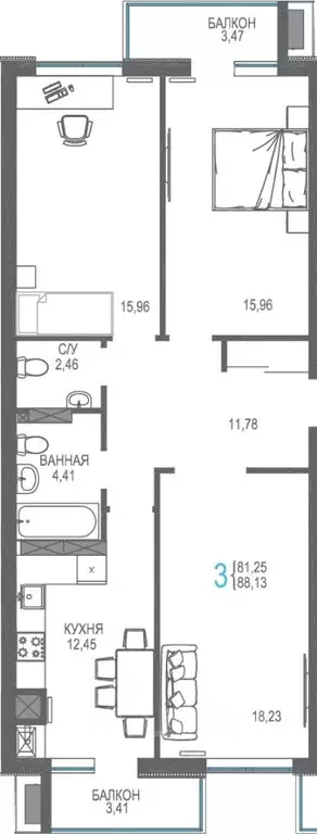 3-к кв. Крым, Симферопольский район, Гвардейское пгт, Республика жилой ... - Фото 1
