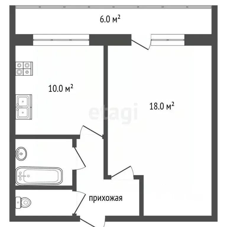 1-к кв. Московская область, Одинцово Садовая ул., 8к2 (31.9 м) - Фото 1