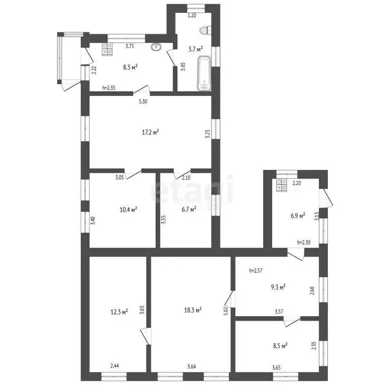 Дом в Нальчик, улица Мечиева (101.6 м) - Фото 2