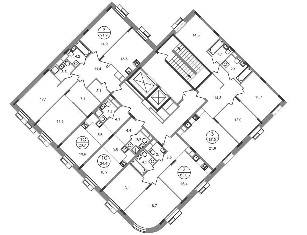3-к кв. Московская область, Одинцовский городской округ, Заречье пгт ... - Фото 2