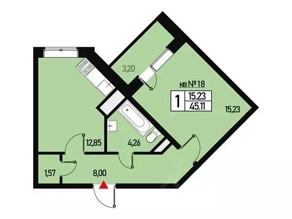 1-к кв. Москва ул. Генерала Донскова, 27к2 (42.1 м) - Фото 1