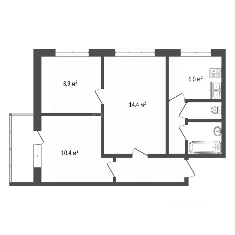 3-к кв. Москва Хабаровская ул., 18К2 (51.4 м) - Фото 2