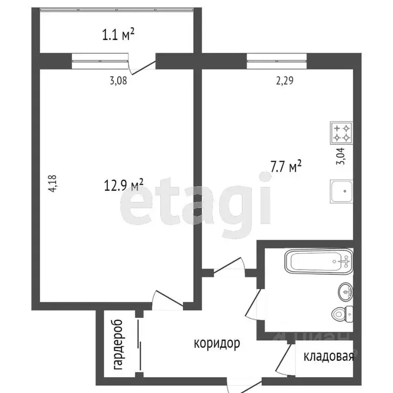 1-к кв. Архангельская область, Новодвинск ул. Советов, 39 (29.4 м) - Фото 1