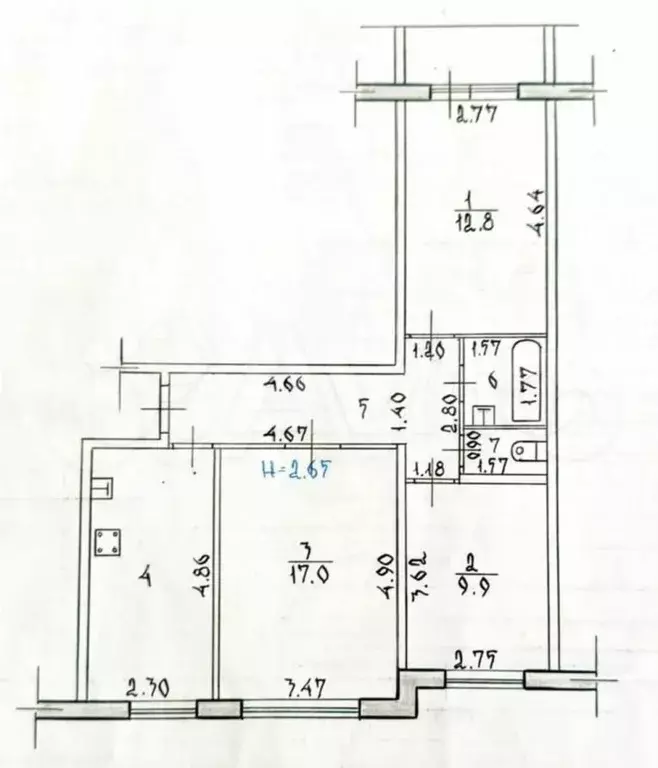 3-к. квартира, 65 м, 8/9 эт. - Фото 0