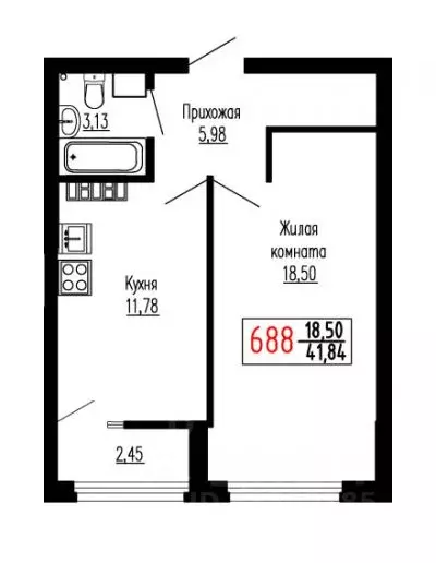 1-к кв. Свердловская область, Екатеринбург ул. Лыжников, 3 (41.7 м) - Фото 0