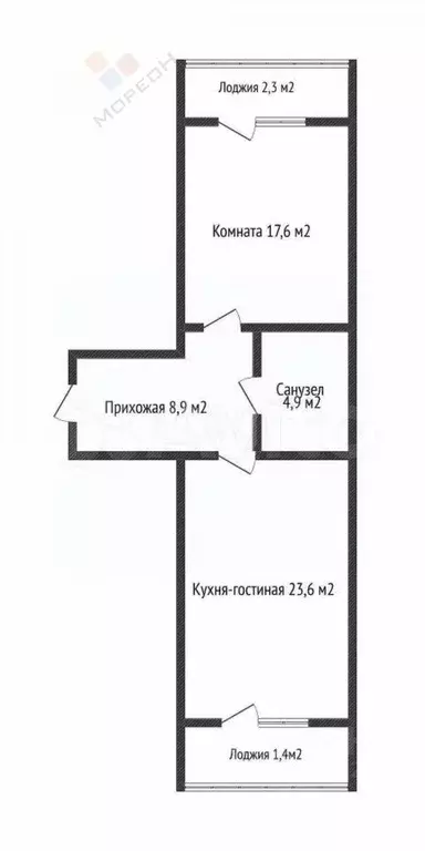 1-к. квартира, 64,5 м, 6/24 эт. - Фото 0