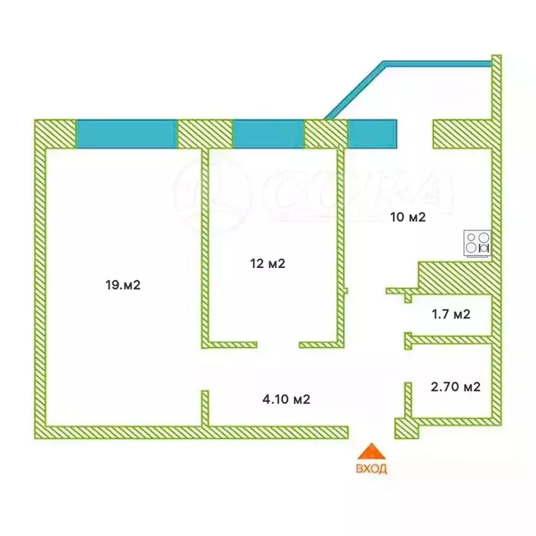 2-к кв. Тюменская область, Тюмень ул. Андрея Бушуева, 4к1 (51.0 м) - Фото 2