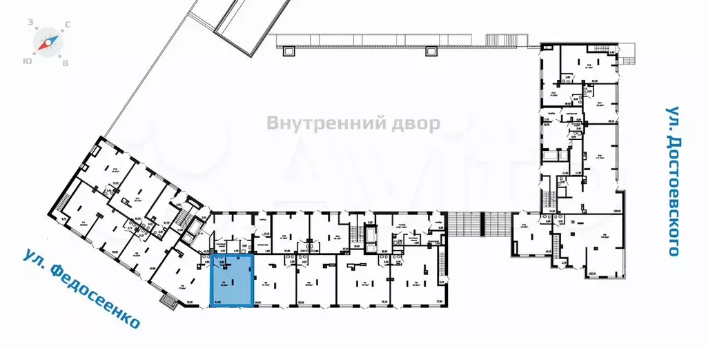 Помещение для бизнеса в ЖК  2Д Федосеенко , 55.2 м - Фото 1