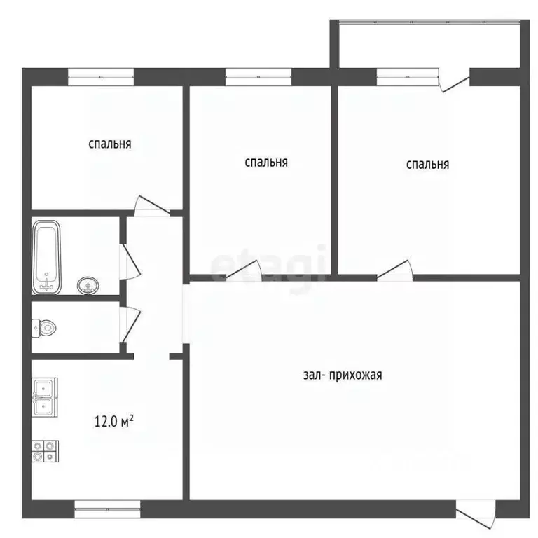 3-к кв. Самарская область, Самара ул. Нефтяников, 18 (98.0 м) - Фото 2