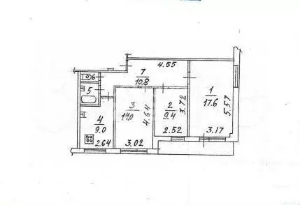 3-к. квартира, 63,9 м, 2/9 эт. - Фото 0