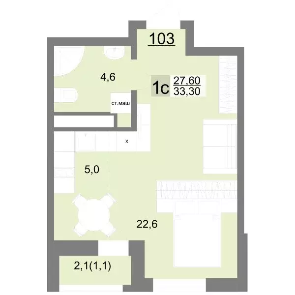 Квартира-студия: Екатеринбург, улица Металлургов, 63 (33.3 м) - Фото 0