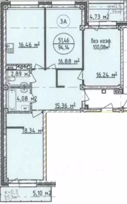 3-к кв. Иркутская область, Шелехов 5-й кв-л, 2 (100.08 м) - Фото 1