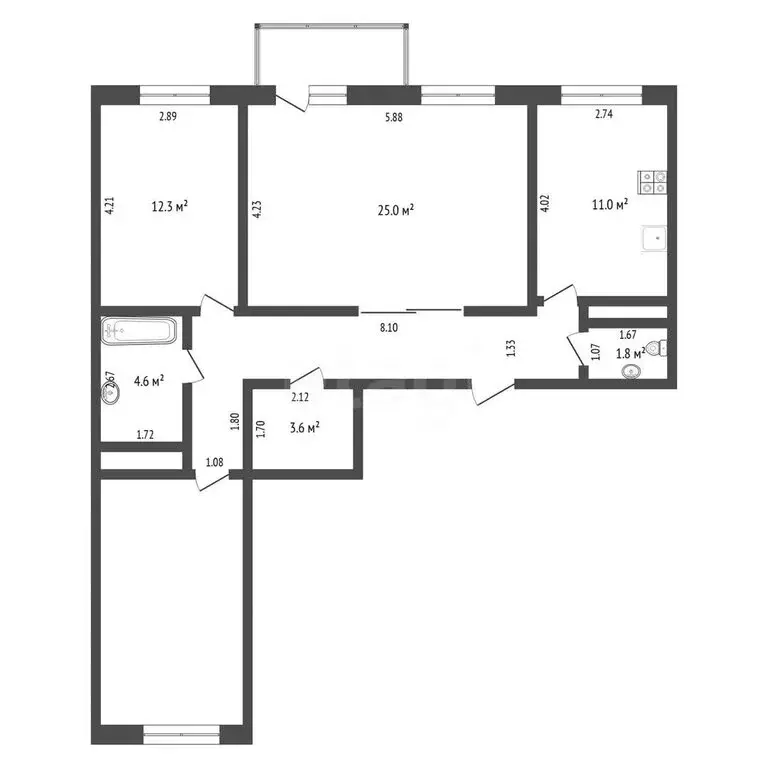 3-комнатная квартира: Тюмень, улица Прокопия Артамонова, 4 (87 м) - Фото 1
