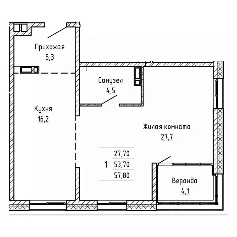 3-к кв. Приморский край, Владивосток Днепровская ул. (57.8 м) - Фото 1