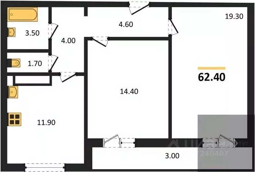 2-к кв. Воронежская область, Воронеж ул. Загоровского, 5/1 (62.4 м) - Фото 0