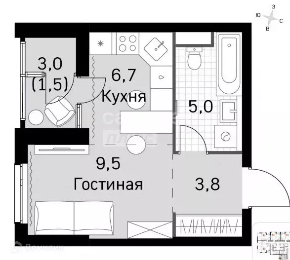 Продаётся квартира-студия, 26.5 м - Фото 0