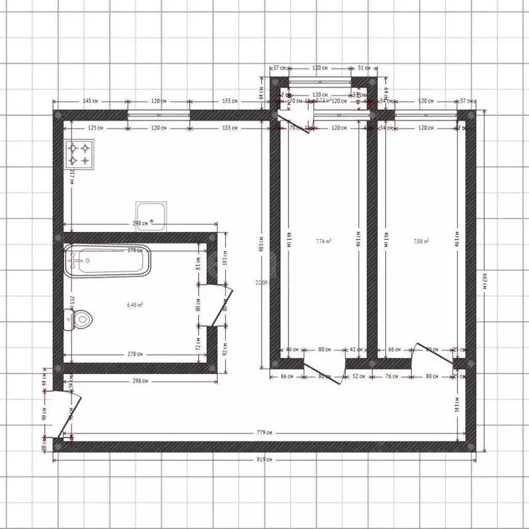 2-к кв. Иркутская область, Ангарск 11-й мкр, 7 (47.0 м) - Фото 2