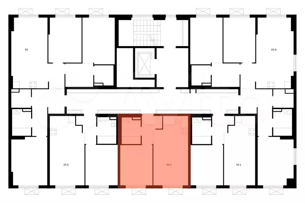 1-к. квартира, 36,2 м, 3/9 эт. - Фото 1