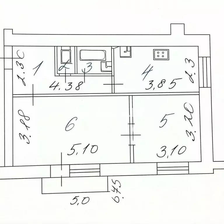 2-к кв. Белгородская область, Белгород ул. Костюкова, 12 (44.6 м) - Фото 2