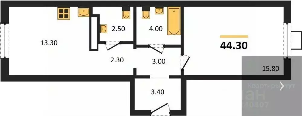 1-к кв. Воронежская область, Воронеж ул. Загоровского, 5/1 (44.3 м) - Фото 0