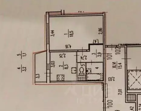 1-к кв. Санкт-Петербург ул. Бадаева, 8к2 (35.0 м) - Фото 1