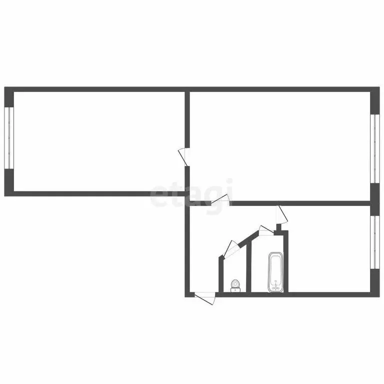 2-комнатная квартира: Томск, улица Беринга, 2/2 (41 м) - Фото 1