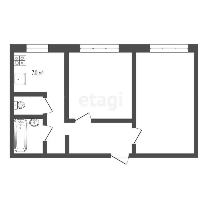 2-комнатная квартира: Выкса, Лесозаводская улица, 19 (38.8 м) - Фото 0