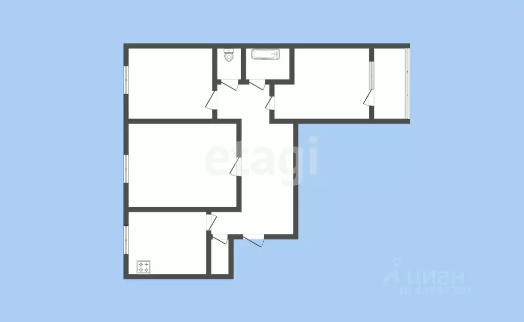 3-к кв. Карачаево-Черкесия, Черкесск Международная ул., 85 (61.1 м) - Фото 1