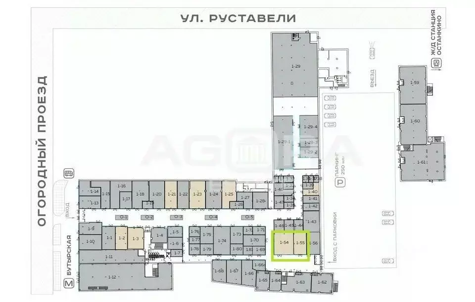 Торговая площадь в Москва Огородный проезд, 10С2 (153 м) - Фото 1