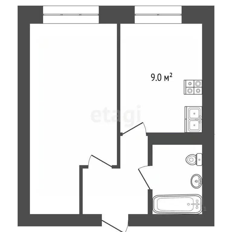1-к кв. Ямало-Ненецкий АО, Тарко-Сале Пуровский район, Южный мкр, 8 ... - Фото 1