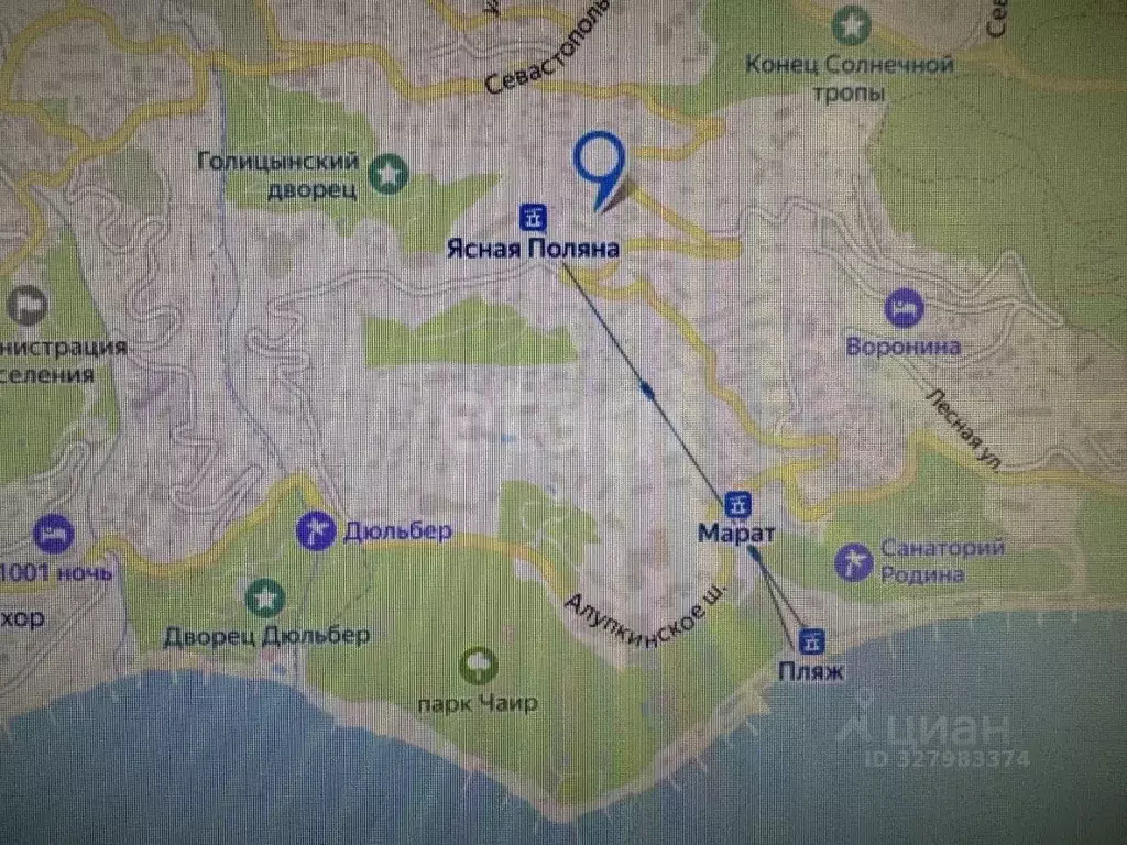 2-к кв. Крым, Ялта муниципальный округ, Гаспра пгт ул. Маратовская, 24 ... - Фото 1