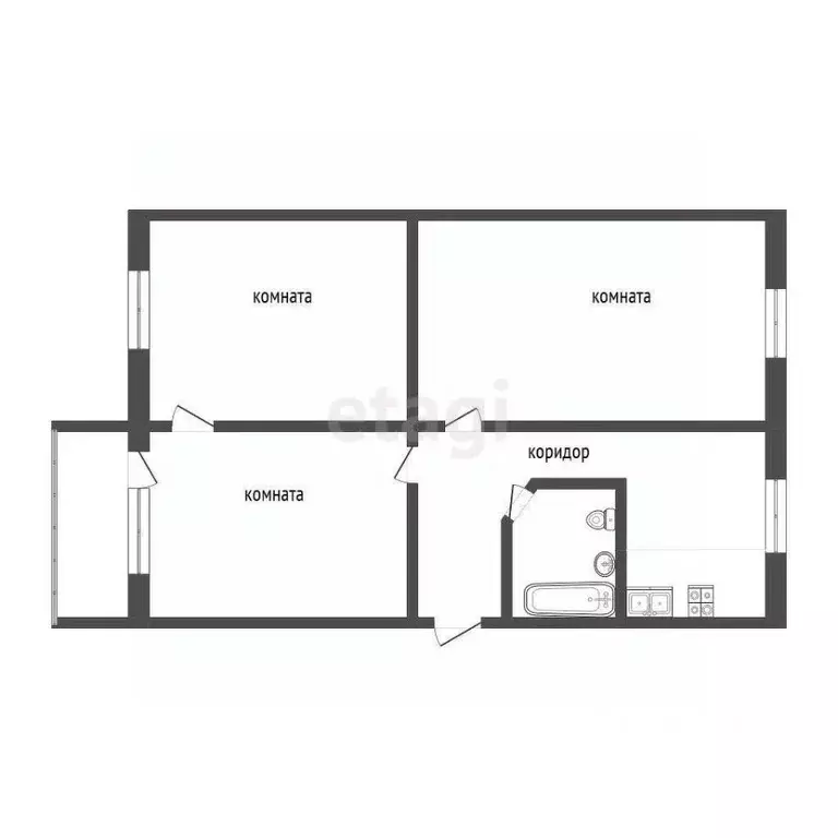 3-к кв. Коми, Ухта проезд Строителей, 9 (59.3 м) - Фото 2