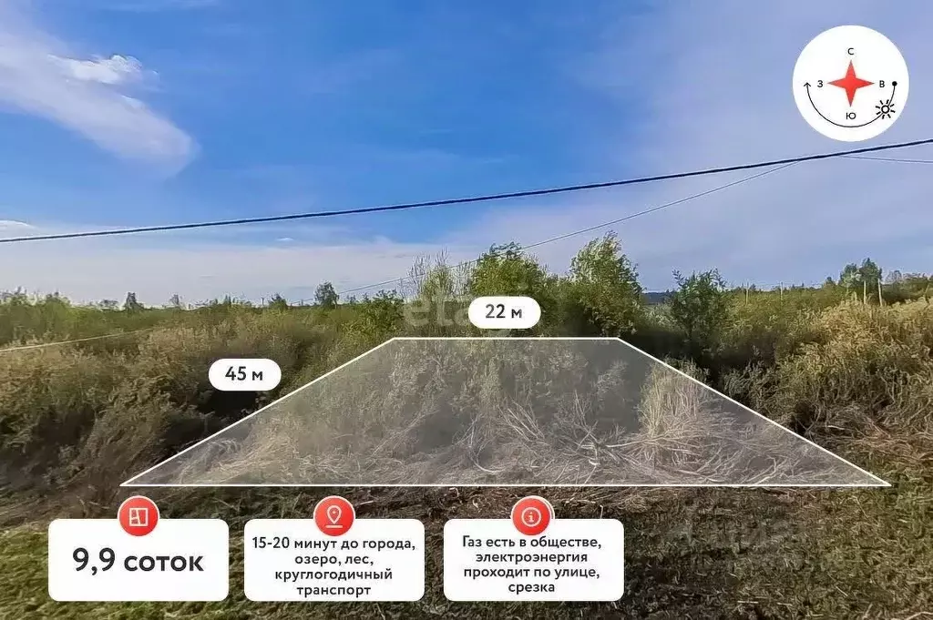 Участок в Тюменская область, Тюмень Большое Царево-1 СНТ,  (9.9 сот.) - Фото 1