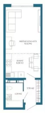 1-к. квартира, 32,4 м, 3/5 эт. - Фото 0