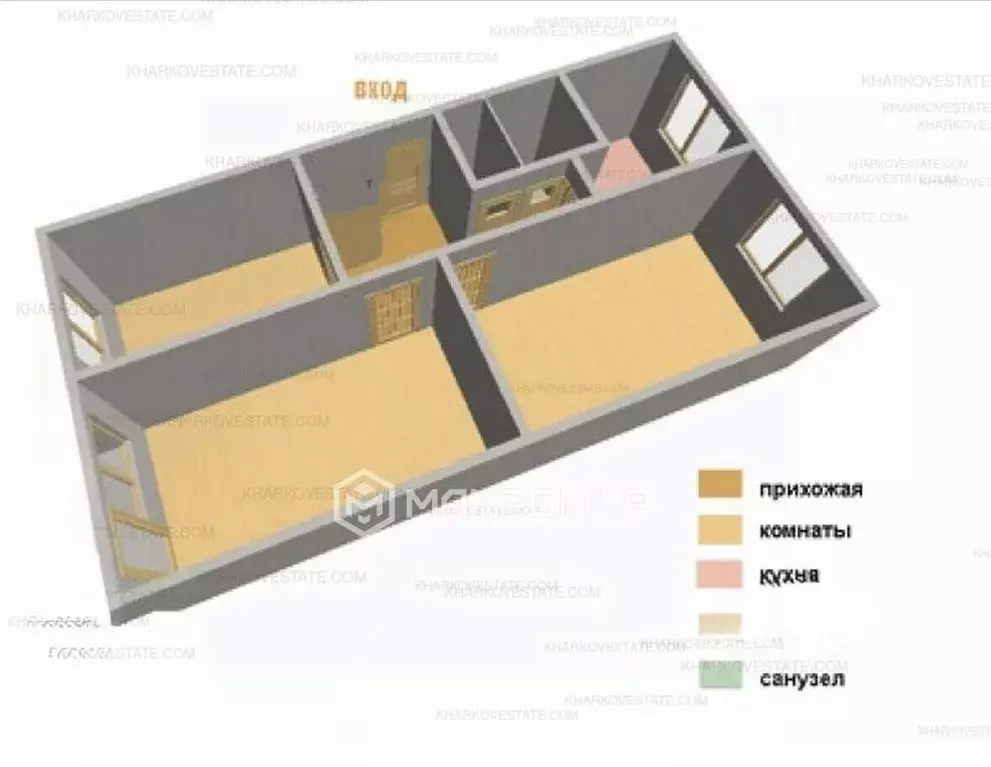 3-к кв. Челябинская область, Челябинск Комсомольский просп., 37Б (62.0 ... - Фото 2