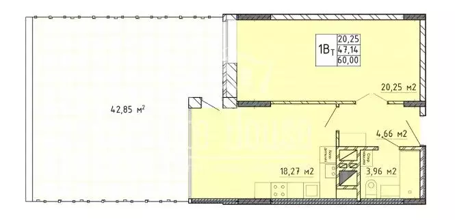 1-к кв. Калужская область, Калуга ул. Полесская, 31 (47.14 м) - Фото 2