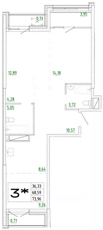 3-к кв. Приморский край, Владивосток Бежецкая ул., 1 (73.96 м) - Фото 0