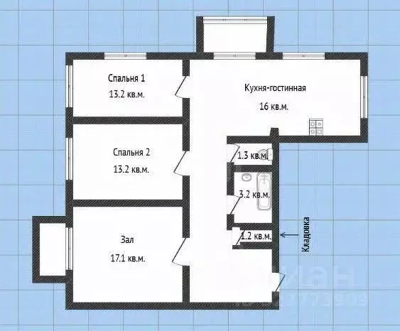 3-к кв. Саратовская область, Саратов ул. Большая Горная, 160 (75.6 м) - Фото 2