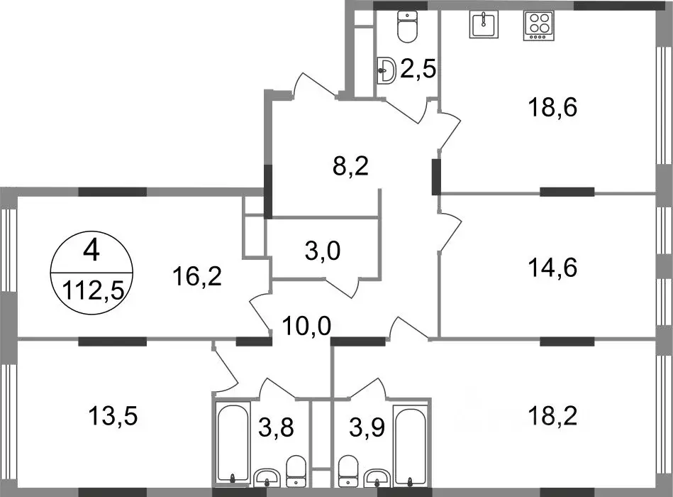 4-к кв. Москва Переделкино Ближнее мкр, 17-й кв-л, к1 (112.5 м) - Фото 0