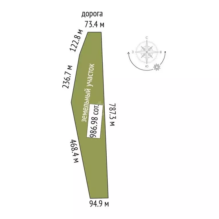 Участок в Батальное, Степная улица (986.98 м) - Фото 1