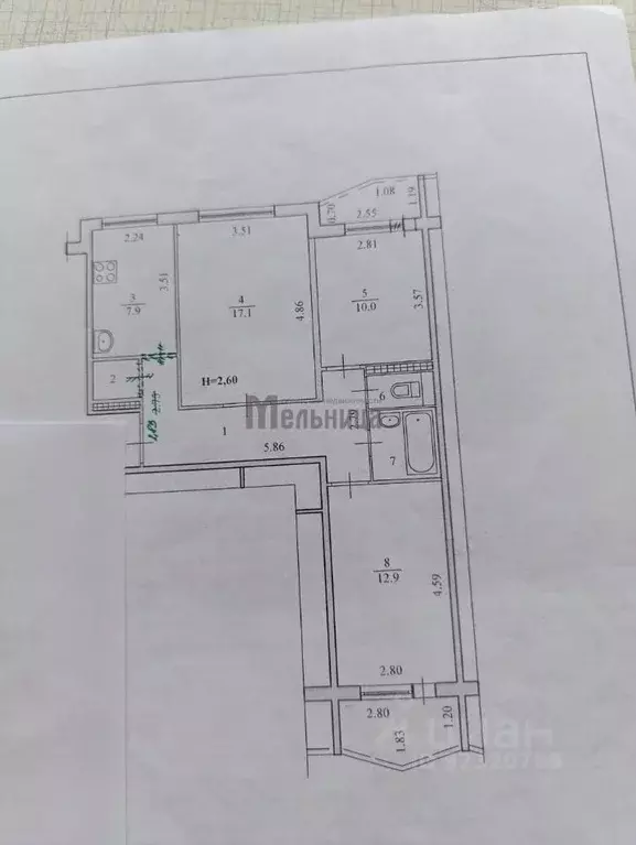 3-к кв. Волгоградская область, Волгоград ул. Репина, 3 (64.1 м) - Фото 2