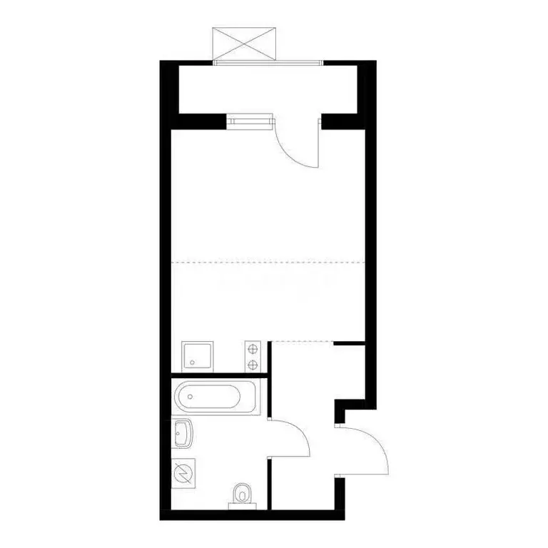 Квартира-студия: Курган, улица Луначарского, 107 (17 м) - Фото 1