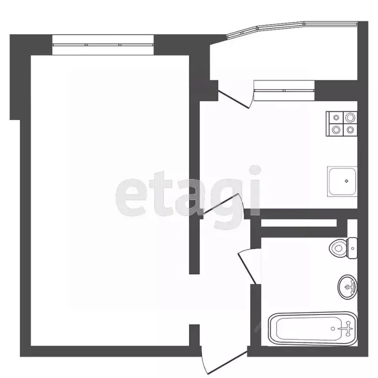 1-к кв. Тюменская область, Тюмень Кремлевская ул., 110к3 (43.6 м) - Фото 2