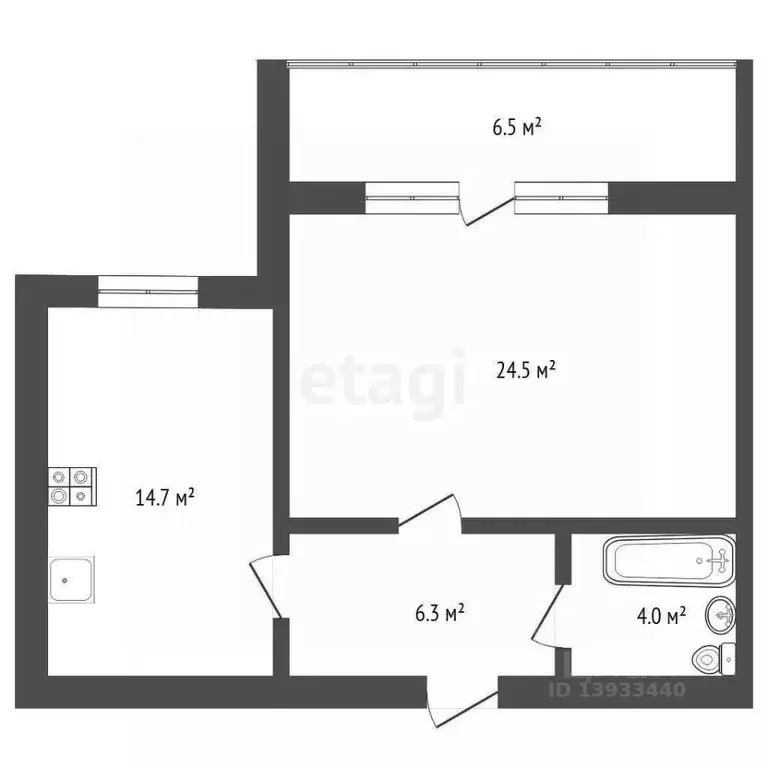 1-к кв. Тюменская область, Тюмень ул. Станислава Карнацевича, 14к1 ... - Фото 1