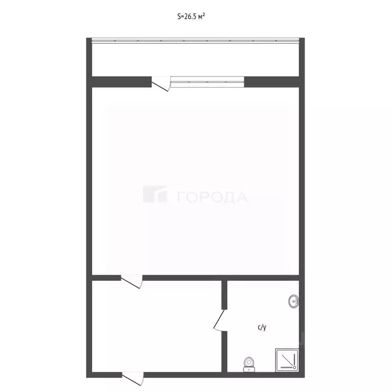 Студия Алтайский край, Барнаул Интернациональная ул., 101 (26.5 м) - Фото 2