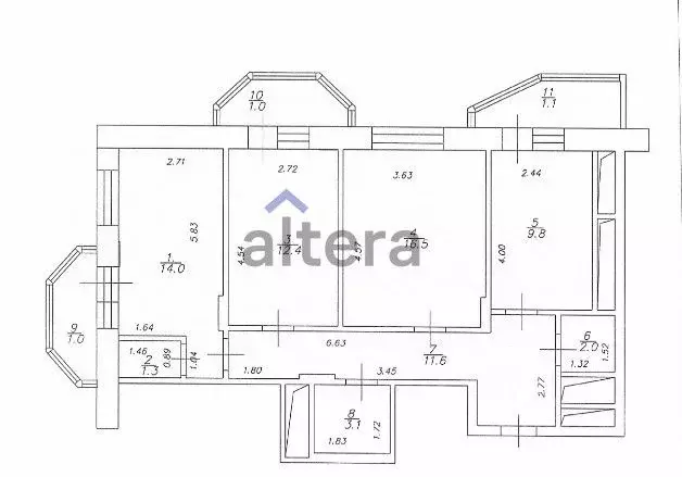 3-к кв. Татарстан, Казань ул. Баки Урманче, 7 (70.7 м) - Фото 2