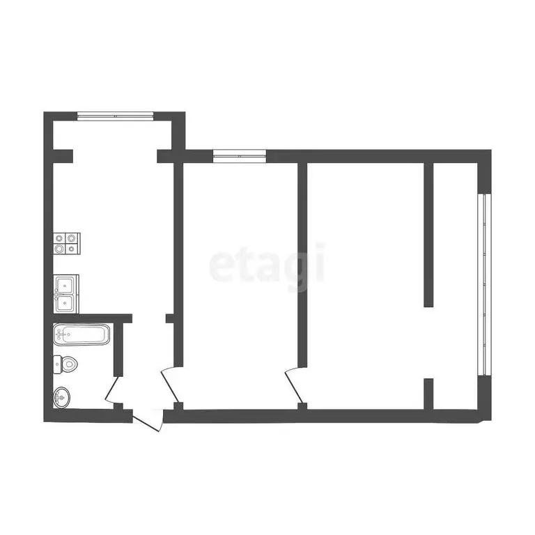2-комнатная квартира: Нальчик, улица Ватутина, 10 (43.8 м) - Фото 0