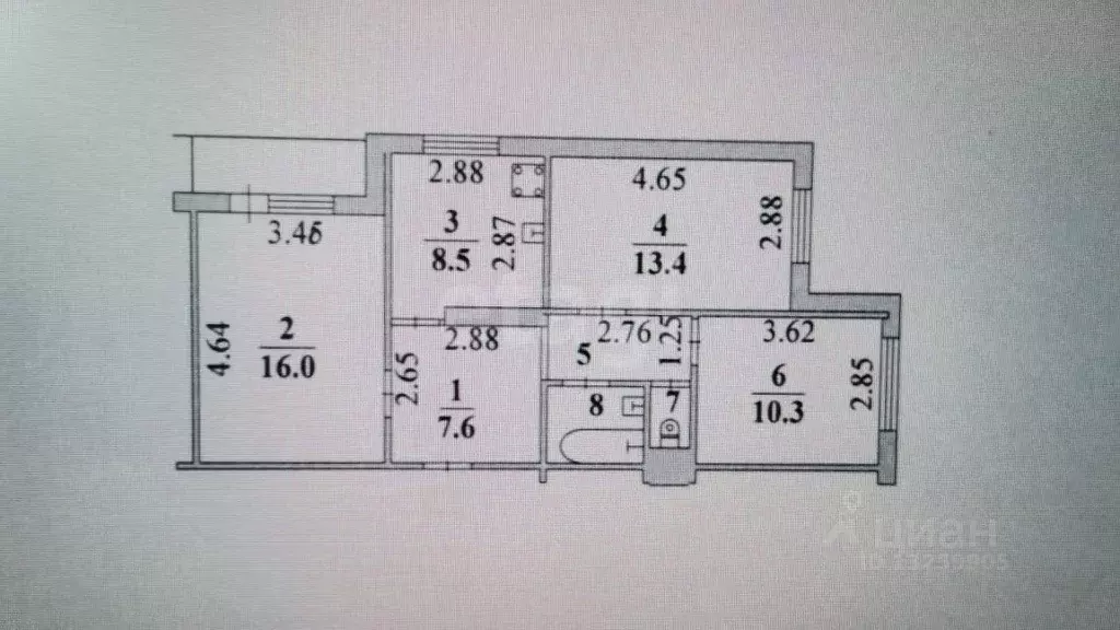 3-к кв. Липецкая область, Липецк ул. Механизаторов, 3А (62.8 м) - Фото 1