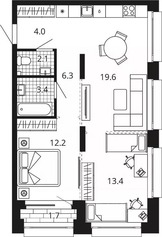 2-к кв. Пензенская область, Пенза Центральный квартал Скала Сити жилой ... - Фото 1